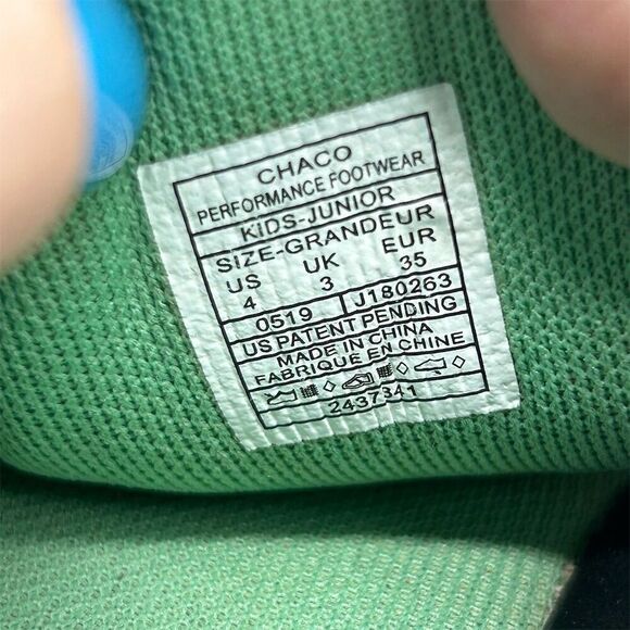 Chaco Kids' Waterproof Hiking Sandals Bright Green Size 4 Closed Toe Summer - Picture 15 of 15